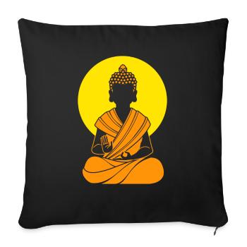 Bouddha bouddhiste bouddhisme - Housse de coussin décorative 45 x 45 cm - noir - Devant