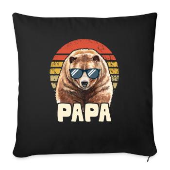 Papa Père Fête des Pères - Housse de coussin décorative 45 x 45 cm - noir - Devant