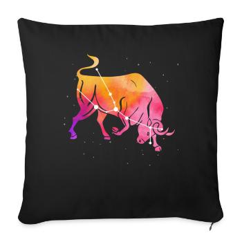 Widder Sternzeichen Horoskop Astrologie - Sofakissenbezug 45 x 45 cm - Schwarz - Vorne