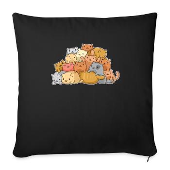 Cat Rental Cat Domestic Cat - Sofa pillowcase 17,3'' x 17,3'' (45 x 45 cm) - black - Front