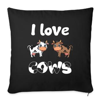 I Love Cows Cow Cows Farmer Farmer Rancher - Sofa pillowcase 17,3'' x 17,3'' (45 x 45 cm) - black - Front