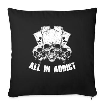 Poker Poker Player Texas Holdem - Sofa pillowcase 17,3'' x 17,3'' (45 x 45 cm) - black - Front
