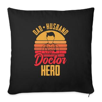 Médecin Médecin Médecin spécialiste Médecin - Housse de coussin décorative 45 x 45 cm - noir - Devant