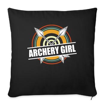 Archers arc-en-ciel flécheau arc-en-ciel - Housse de coussin décorative 45 x 45 cm - noir - Devant