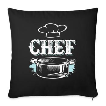 chef cuisinier - Housse de coussin décorative 45 x 45 cm - noir - Devant