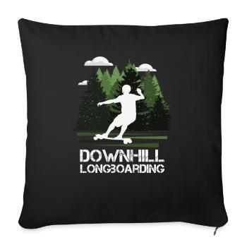Longboard Downhill, nature merveilleuse - Housse de coussin décorative 45 x 45 cm - noir - Devant