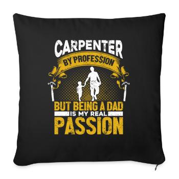 Carpenter Carpenter Carpenter - Sofa pillowcase 17,3'' x 17,3'' (45 x 45 cm) - black - Front