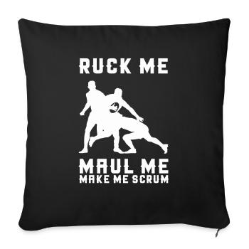 Rugby - Sofa pillowcase 17,3'' x 17,3'' (45 x 45 cm) - black - Front
