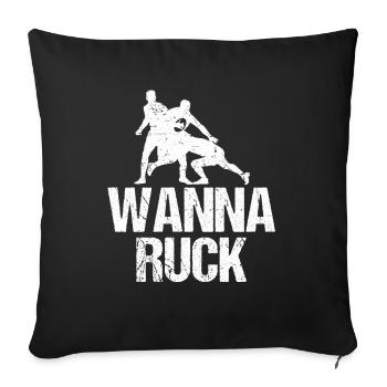 Rugby - Sofakissenbezug 45 x 45 cm - Schwarz - Vorne