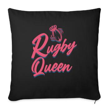 Rugby - Sofa pillowcase 17,3'' x 17,3'' (45 x 45 cm) - black - Front