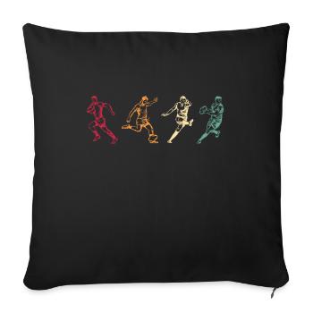 Retro Rugby Vintage Rugby - Sofa pillowcase 17,3'' x 17,3'' (45 x 45 cm) - black - Front