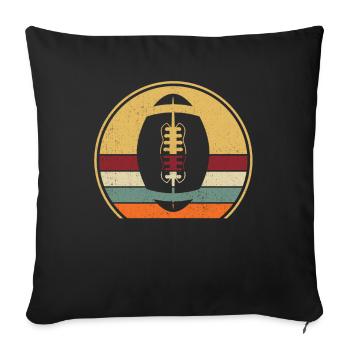 Retro Rugby Vintage Rugby - Sofa pillowcase 17,3'' x 17,3'' (45 x 45 cm) - black - Front