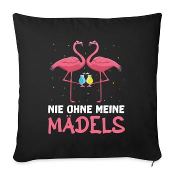 Wir Sind Die Saufen Feiern Lästern Schwestern - Sofakissenbezug 45 x 45 cm - Schwarz - Vorne
