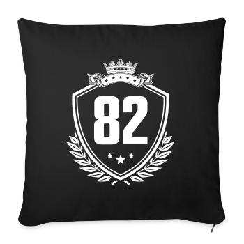 82 Nombre d’armoiries - Housse de coussin décorative 45 x 45 cm - noir - Devant