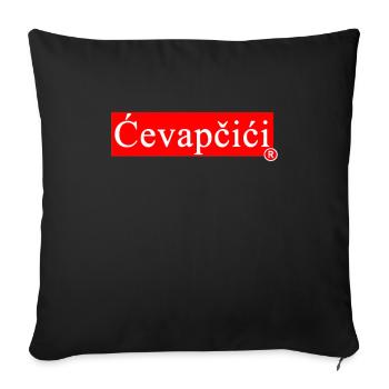 Cevapcici - Balkan Grill & Specialty - Cevape - Sofa pillowcase 17,3'' x 17,3'' (45 x 45 cm) - black - Front