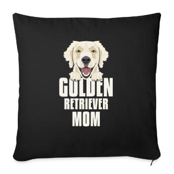 Maman Golden Retriever, Maman Chien - Housse de coussin décorative 45 x 45 cm - noir - Devant