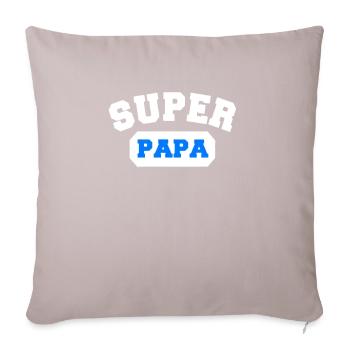 Superpapa Bester Dad Vater Super Papa Shirt - Sofakissenbezug 45 x 45 cm - helles Taupe - Vorne
