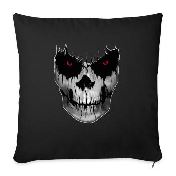Skull Red Eyes - Skull Horror Skull Biker - Sofa pillowcase 17,3'' x 17,3'' (45 x 45 cm) - black - Front