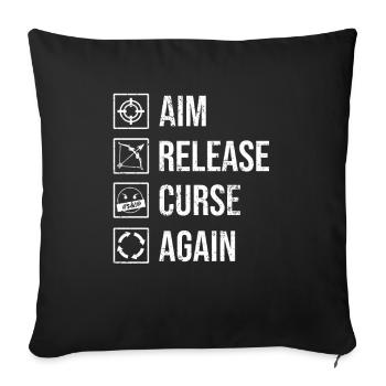 Archers arc-en-ciel flécheau arc-en-ciel - Housse de coussin décorative 45 x 45 cm - noir - Devant
