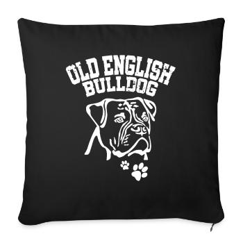 Old English Bulldog - Bulldogge Silhouette OBE - Sofa pillowcase 17,3'' x 17,3'' (45 x 45 cm) - black - Front