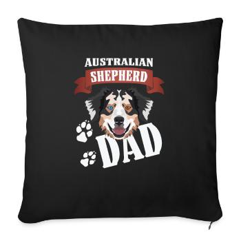 Australian Shepherd Dad, Hundepa - Housse de coussin décorative 45 x 45 cm - noir - Devant