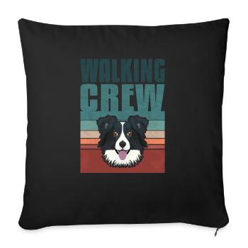 Equipage, Border Collie - Housse de coussin décorative 45 x 45 cm - noir - Devant