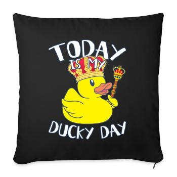 Today is My Ducky Day - Lucky day Royal Canards - Housse de coussin décorative 45 x 45 cm - noir - Devant