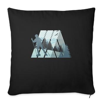 Nordic Skating, wonderful nature - Sofa pillowcase 17,3'' x 17,3'' (45 x 45 cm) - black - Front