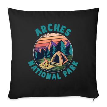 USA America National Park - Sofa pillowcase 17,3'' x 17,3'' (45 x 45 cm) - black - Front
