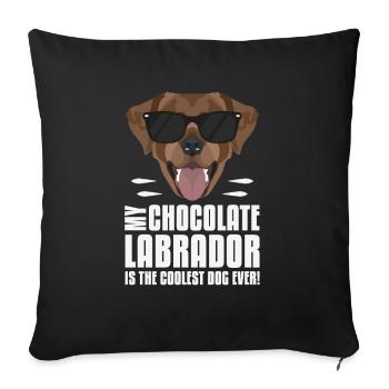 Mon chocolat labrador, le lab est le plus cool - Housse de coussin décorative 45 x 45 cm - noir - Devant