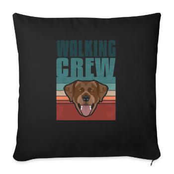 Gassi Crew, Chocolat Labrador, Lab - Housse de coussin décorative 45 x 45 cm - noir - Devant
