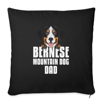 Père du chien de chien bernois, papa chien - Housse de coussin décorative 45 x 45 cm - noir - Devant