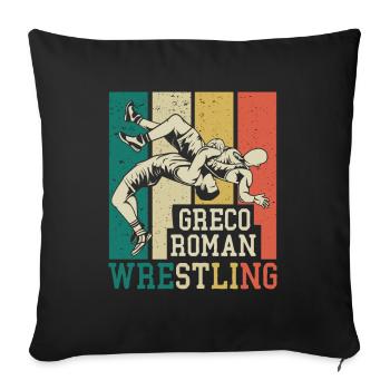 Greco Roman Wrestling Kämpfer Ringer - Sofakissenbezug 45 x 45 cm - Schwarz - Vorne