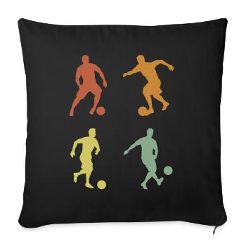 Young Football Player Retro Football Fan - Sofa pillowcase 17,3'' x 17,3'' (45 x 45 cm) - black - Front