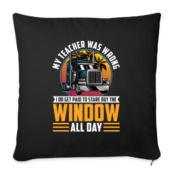 Chauffeurs routiers routiers - Housse de coussin décorative 45 x 45 cm - noir - Devant