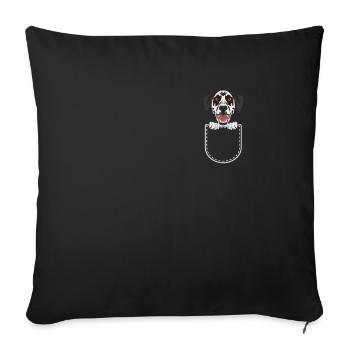 Dalmatians in the chest pocket - Sofa pillowcase 17,3'' x 17,3'' (45 x 45 cm) - black - Front