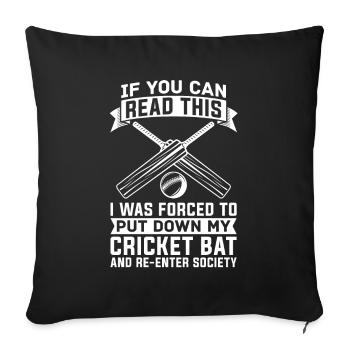Cricket bats Cricket players - Sofa pillowcase 17,3'' x 17,3'' (45 x 45 cm) - black - Front