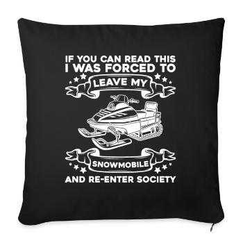 Snowmobile - Sofa pillowcase 17,3'' x 17,3'' (45 x 45 cm) - black - Front
