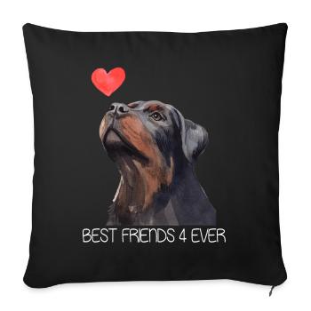 Rottweiler Friends Dog Lovers - Sofa pillowcase 17,3'' x 17,3'' (45 x 45 cm) - black - Front
