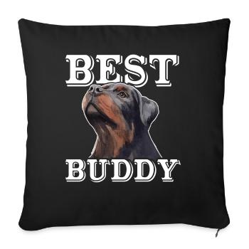 Best Rottweiler Buddy Dog Owner Love - Sofa pillowcase 17,3'' x 17,3'' (45 x 45 cm) - black - Front