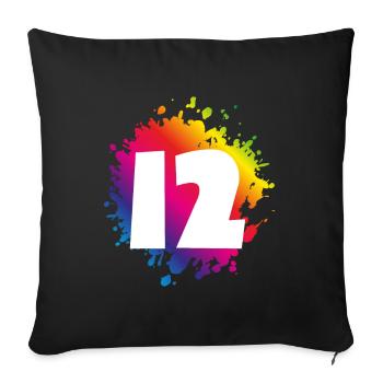 12 nombre de taches - Housse de coussin décorative 45 x 45 cm - noir - Devant