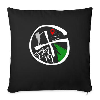 Geocachers looking for Cache Logo Geocaching Fans - Sofa pillowcase 17,3'' x 17,3'' (45 x 45 cm) - black - Front