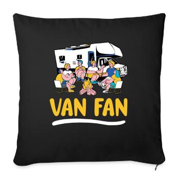 Caravan Motorhome Caravan Camper - Sofa pillowcase 17,3'' x 17,3'' (45 x 45 cm) - black - Front