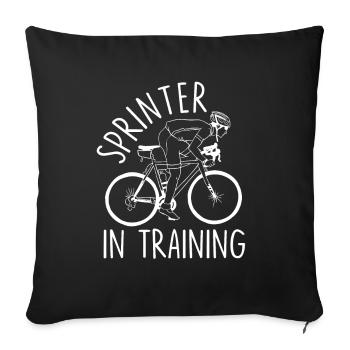 Vélo de route Vélo de route Cyclisme Cycliste - Housse de coussin décorative 45 x 45 cm - noir - Devant