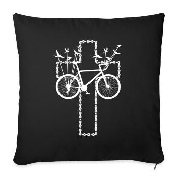 Vélo de route Vélo de route Cyclisme Cycliste - Housse de coussin décorative 45 x 45 cm - noir - Devant