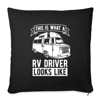 Caravan Motorhome Caravan Camper - Sofa pillowcase 17,3'' x 17,3'' (45 x 45 cm) - black - Front