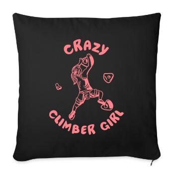 Climbing Mountaineering Climbers - Sofa pillowcase 17,3'' x 17,3'' (45 x 45 cm) - black - Front