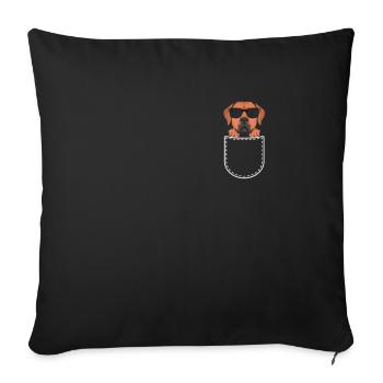 Rhodesian Ridgeback in the chest pocket - Sofa pillowcase 17,3'' x 17,3'' (45 x 45 cm) - black - Front