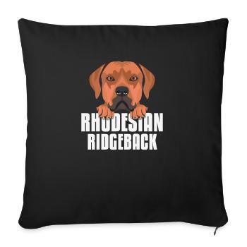 Rhodesian Ridgeback souriant - Housse de coussin décorative 45 x 45 cm - noir - Devant