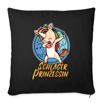 Schlager Prinzessin Deutscher Schlager Einhorn - Sofakissenbezug 45 x 45 cm - Schwarz - Vorne